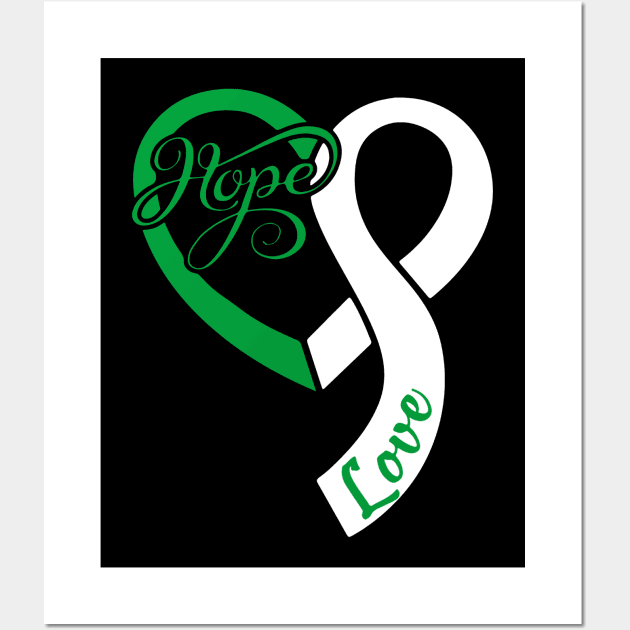 Kidney Cancer Awareness Hope Love Heart Ribbon Valentines Day - Love Shouldn't Hurt Wall Art by DAN LE